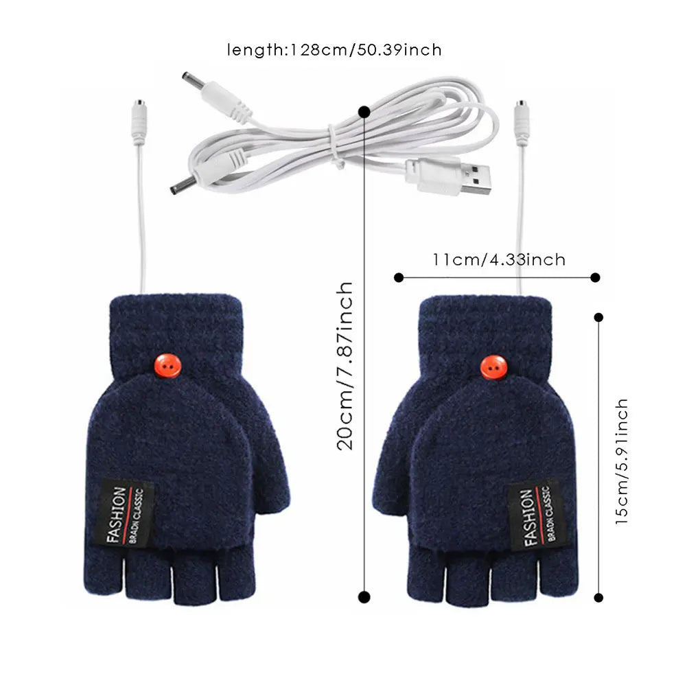 Touchscreen Heating Gloves Rechargeable USB