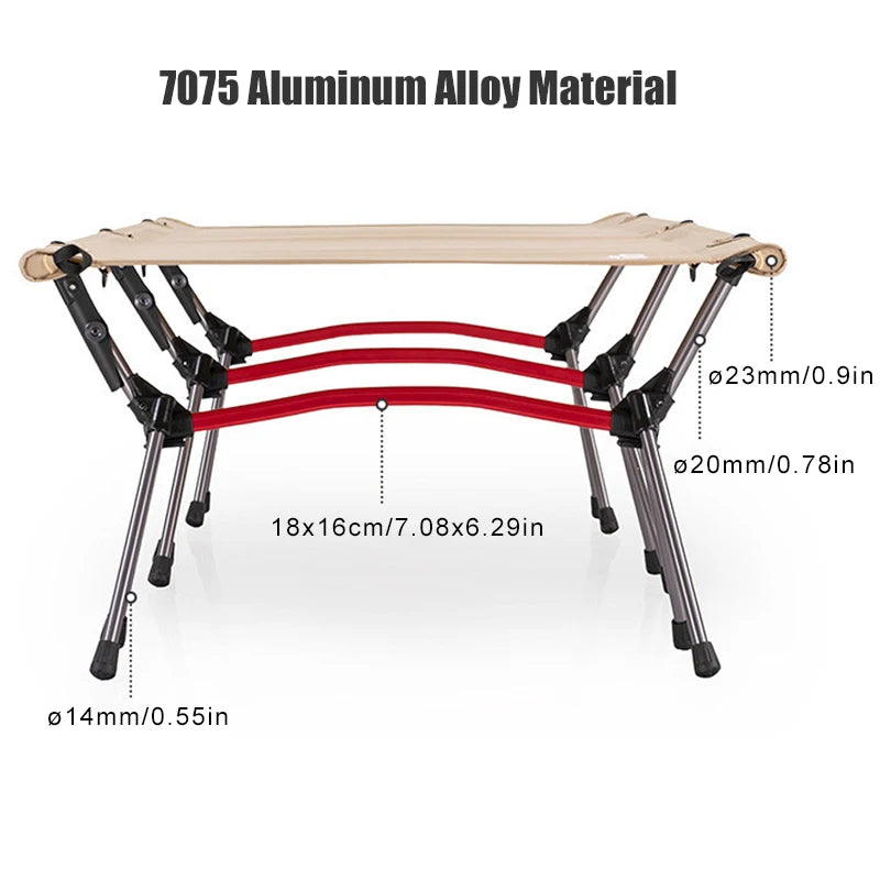 Folding Ultralight Aluminum Alloy Sleeping Cot with Leg Extenders