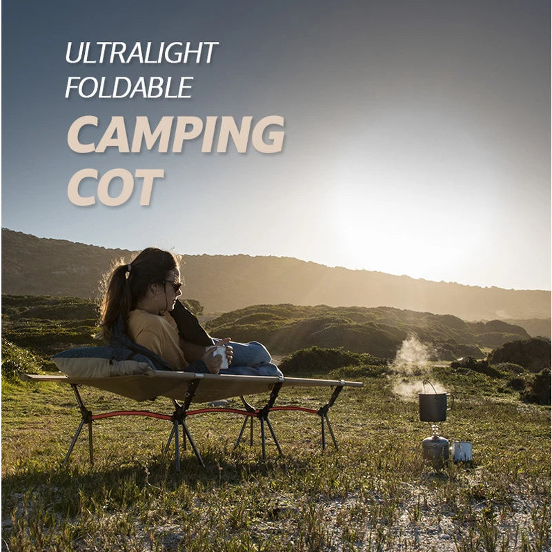 Folding Ultralight Aluminum Alloy Sleeping Cot with Leg Extenders