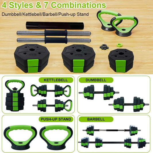 4 in 1 Adjustable Dumbbell 44lbs Weight Set