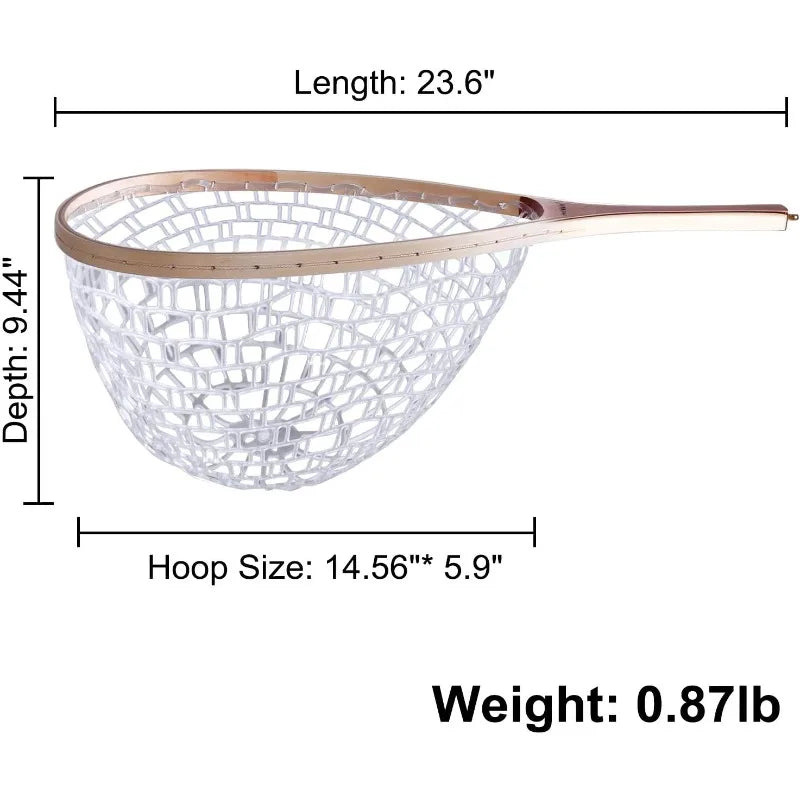 Fly Fishing Wooden Frame Net with Magnetic Release