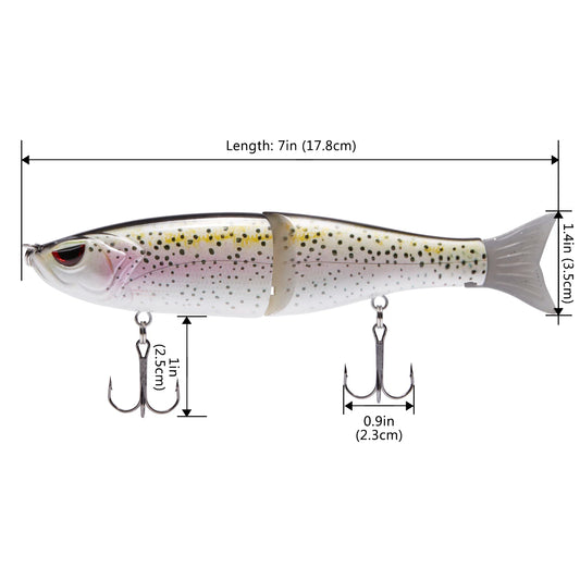 Bassdash Swimbaits  Hard Bass Fishing Lure 7in/2.2oz 4.5in/0.65oz