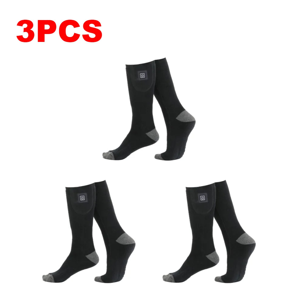 1/2/3Pair Winter Heated Socks  Anti Slip Battery Powered
