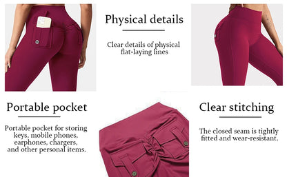 Women's Yoga Flare Trousers, High-Waisted Tummy-Control Wide-Leg