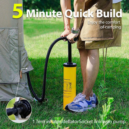 Large Inflatable Tent for 8-10 Person - 135 SQFT Inflatable Cabin Tents for Camping Instant Setup Blow up Tent 4 Season Waterpro