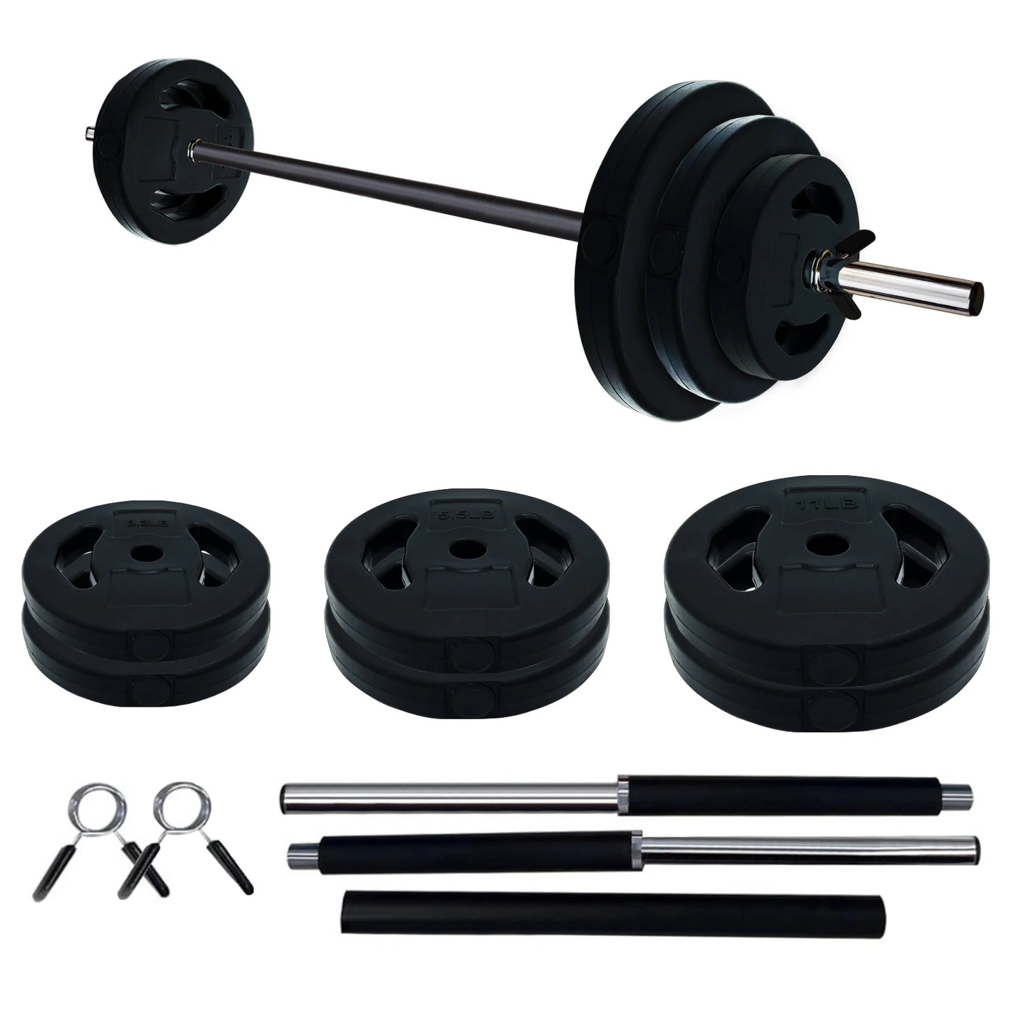 40lb /20kg Adjustable  Disk Free Weights Barbell  Set for Home and Gym Workout