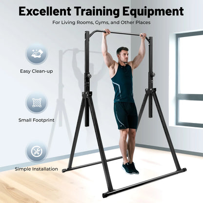 Triangular Pull Up Station Adjustable Height Carbon Steel  Horizontal Bar