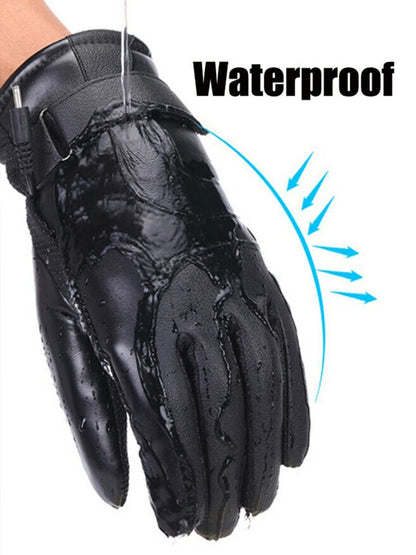 USB Heated Waterproof Electric Warming Gloves for Off Road Skiing