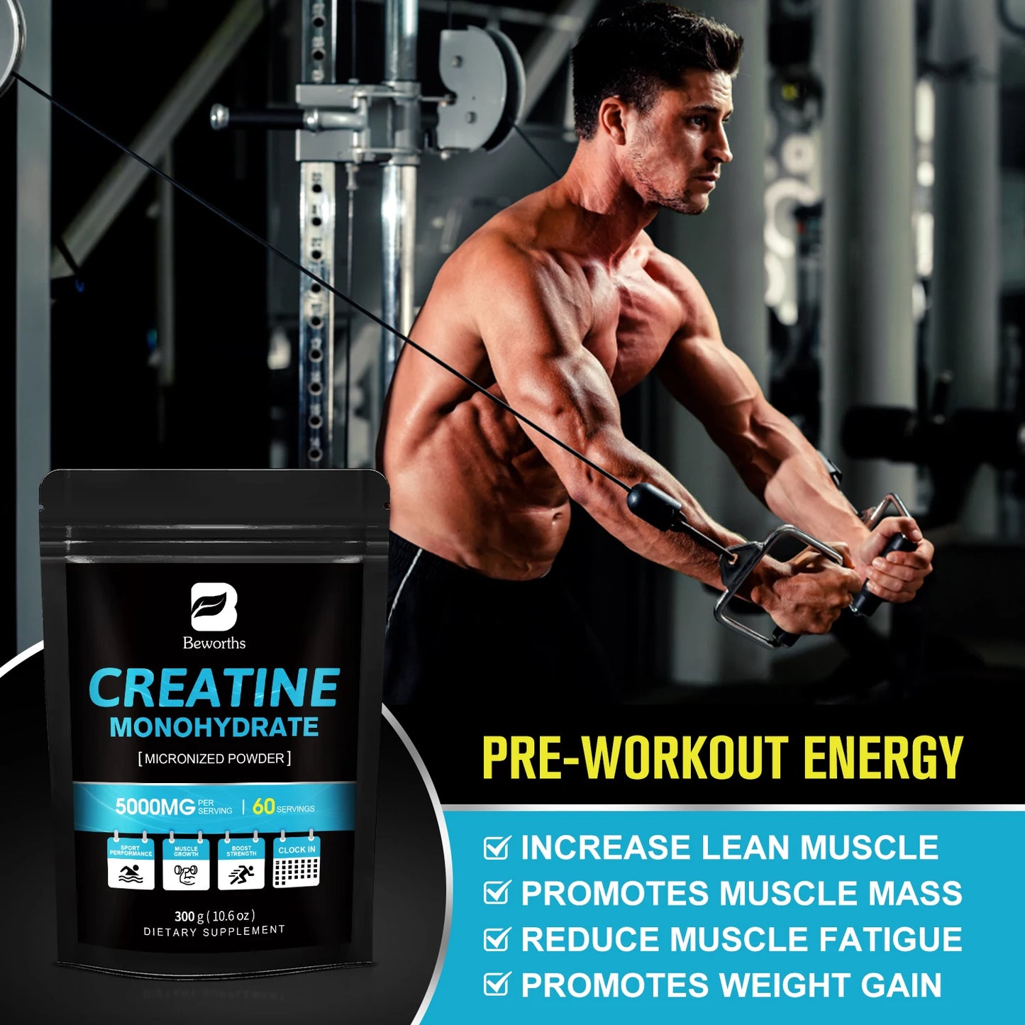300g Creatine Monohydrate Fitness Supplements