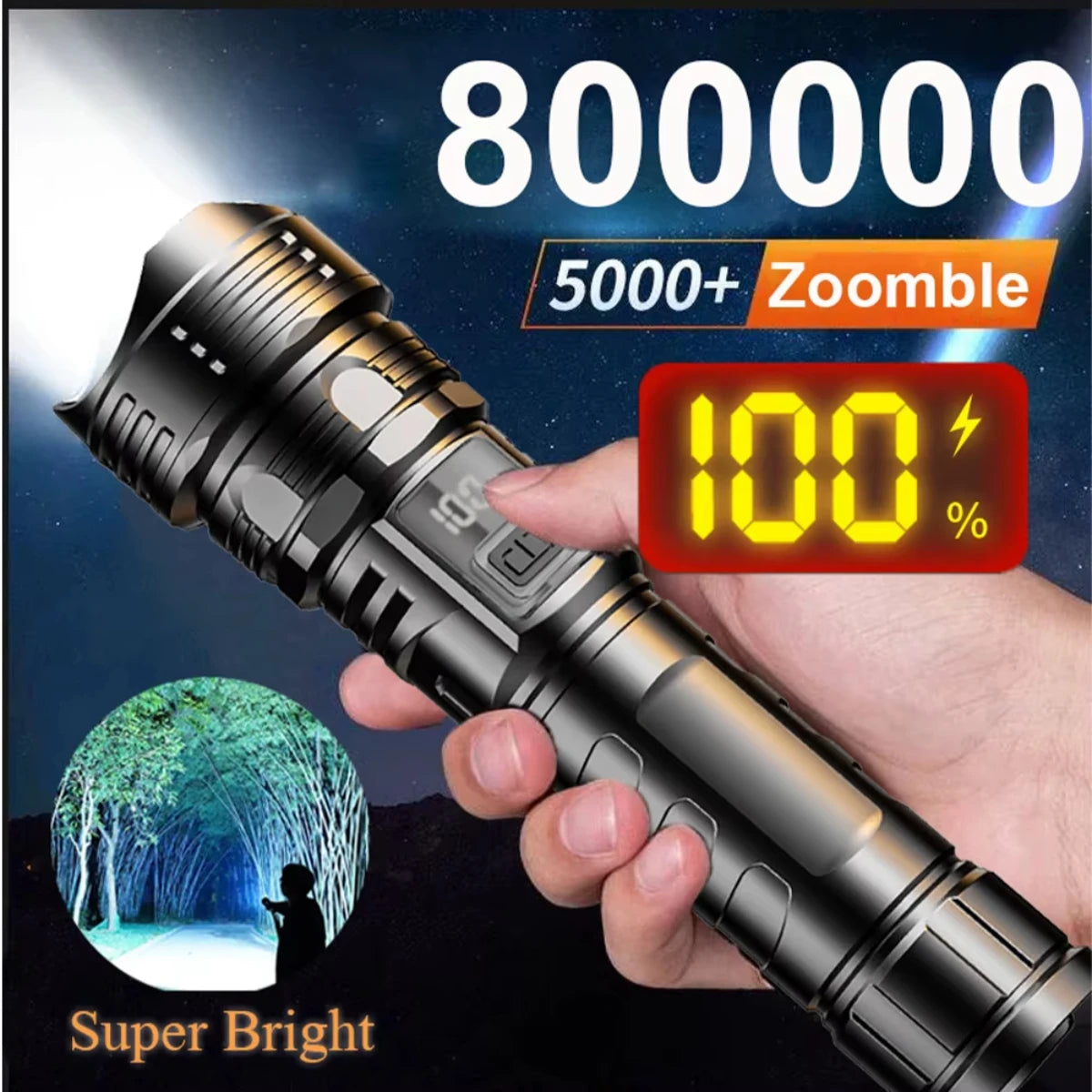 USB Rechargeable High Power LED Flashlight