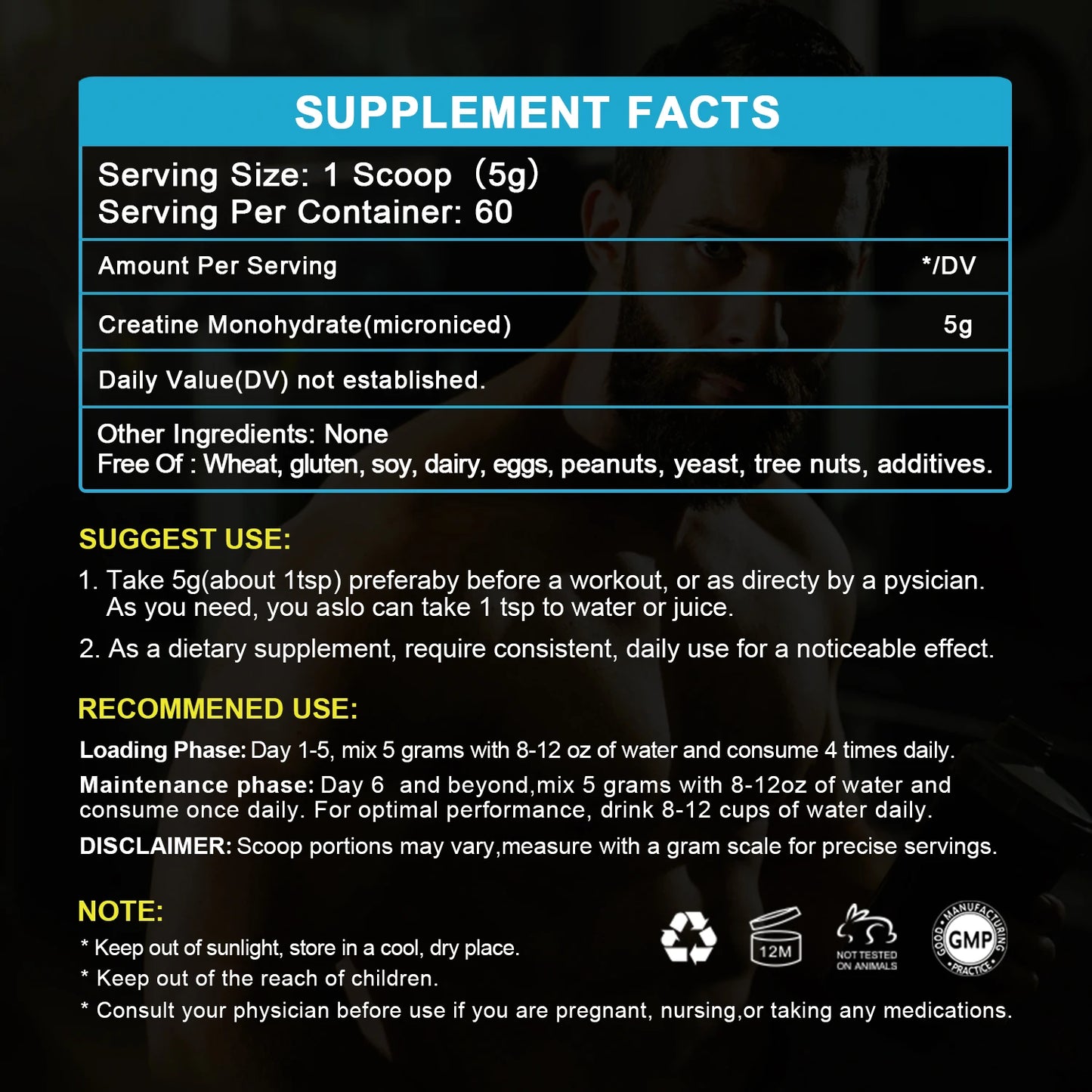 300g Creatine Monohydrate Fitness Supplements
