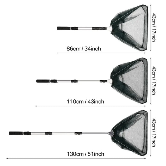 130CM  Alloy Fishing Net Telescoping  Retractable Pole