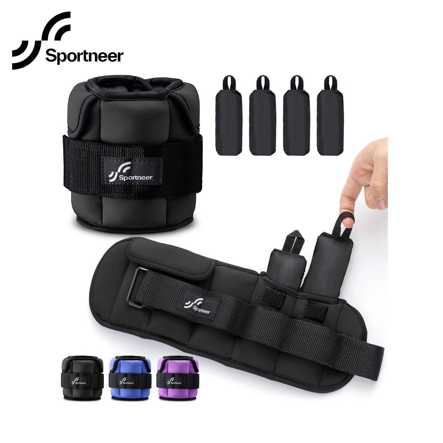 Adjustable Wrist and Ankle Weights 1 Pair 1 2 3 4 6 7 8 10 lbs