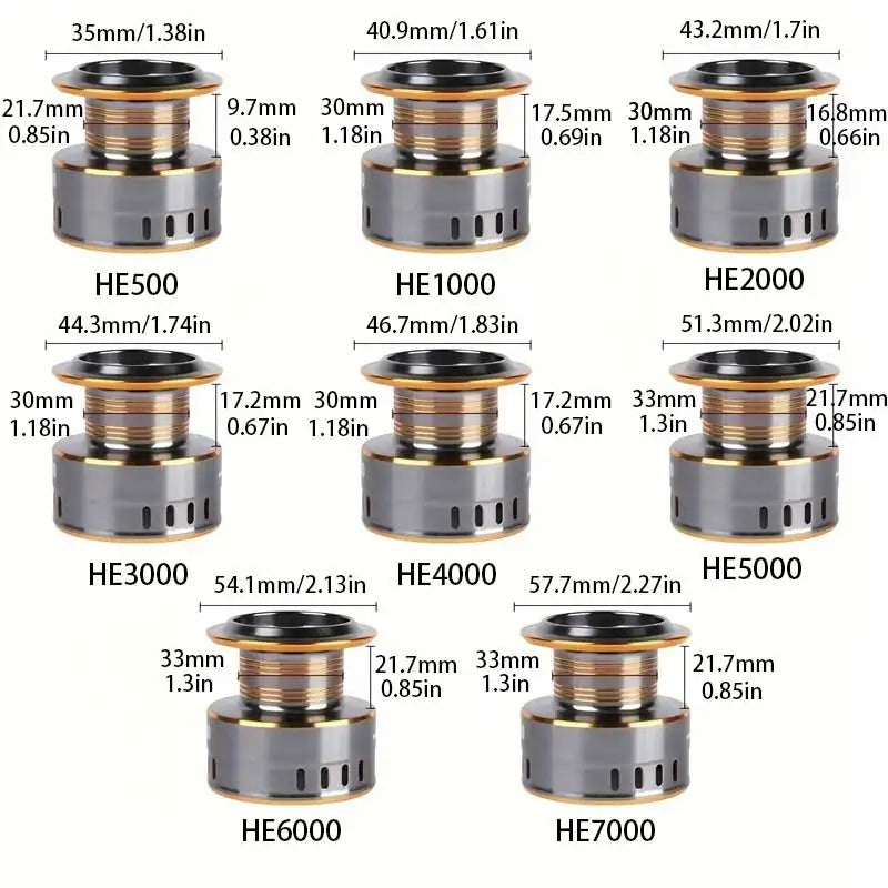 1 Piece Two-Hand Rotating Fishing Reel, He1000-7000 Series, 5.2:1 Gear Ratio, 22.05lb Extraction, Aluminum Alloy Body, Suitable for Freshwater and Saltwater