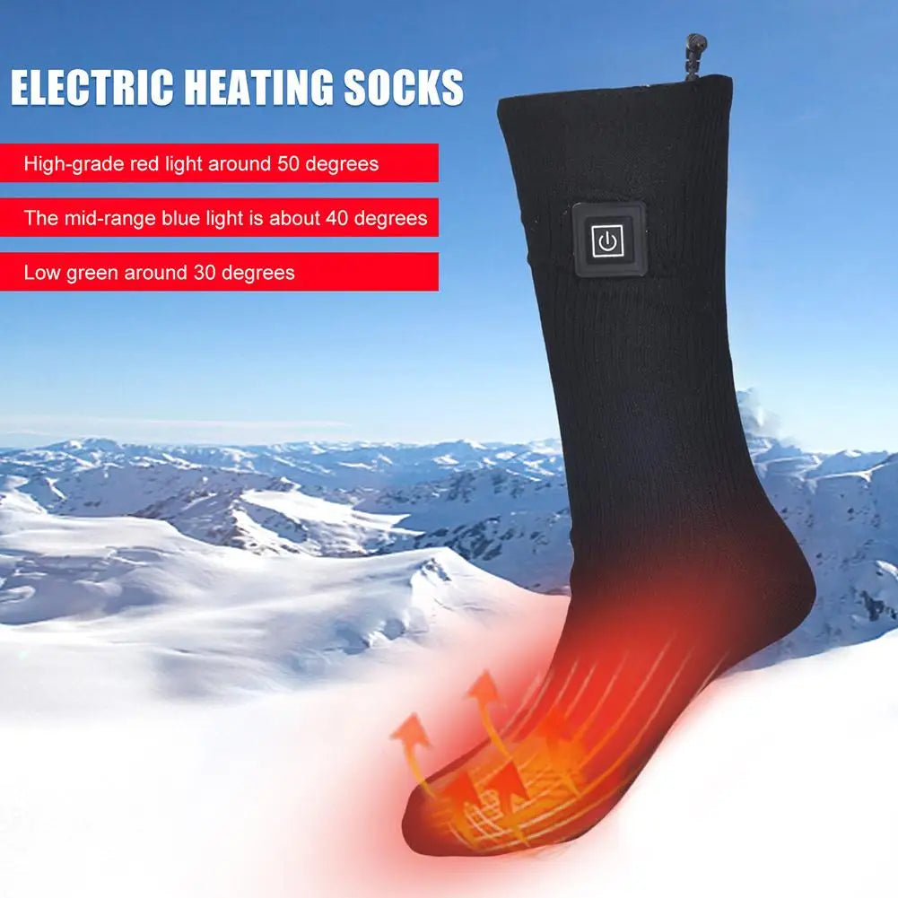 1/2/3Pair Winter Heated Socks  Anti Slip Battery Powered