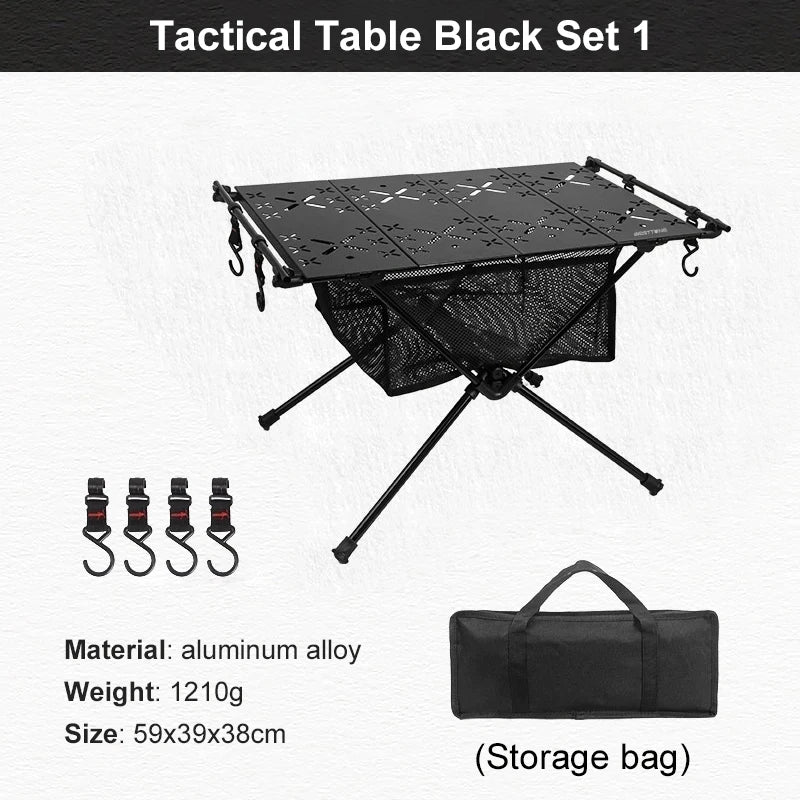 Folding Camping Aluminum Lightweight Portable Table with Storage Mesh Bag