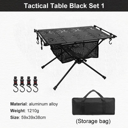 Folding Camping Aluminum Lightweight Portable Table with Storage Mesh Bag