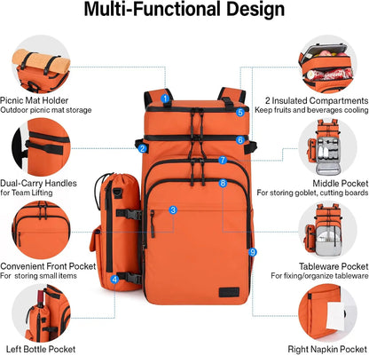 Soft Lightweight Insulated Leakproof Backpack Cooler Bag
