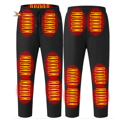 12 Heated Zones Thermal Pants Women Men 5V 3-Temperature Settings for Skiing ,Fishing, Motorcycle USB Heating