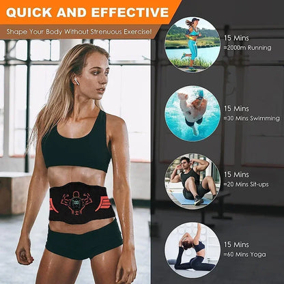Smart Muscle Toner  Muscle Stimulator Abdominal Toning Belt USB Recharge