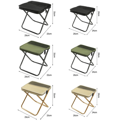 Outdoor Integrated Storage Chair with Mesh Bag Folding Backpack Stool