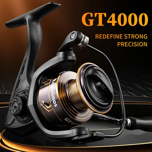 GT 2000-7000 Spinning Reel 6+1BB 5.2:1 Alloy Spool Anti Reverse Smooth Drag for Freshwater/Saltwater