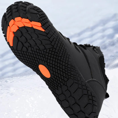 Womens Mens Barefoot Shoes Waterproof Hiking Boots Fur Lined Winter Snow Boots Anti-Slip Outdoor Booties