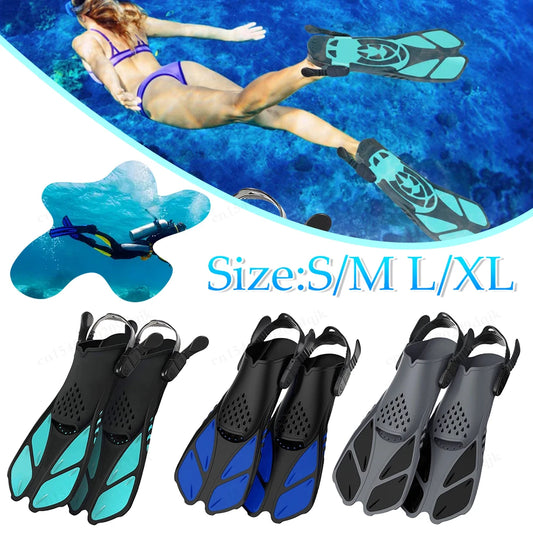 Swim Fins Adjustable Buckles  Silicone Scuba Diving Shoes Open Heel