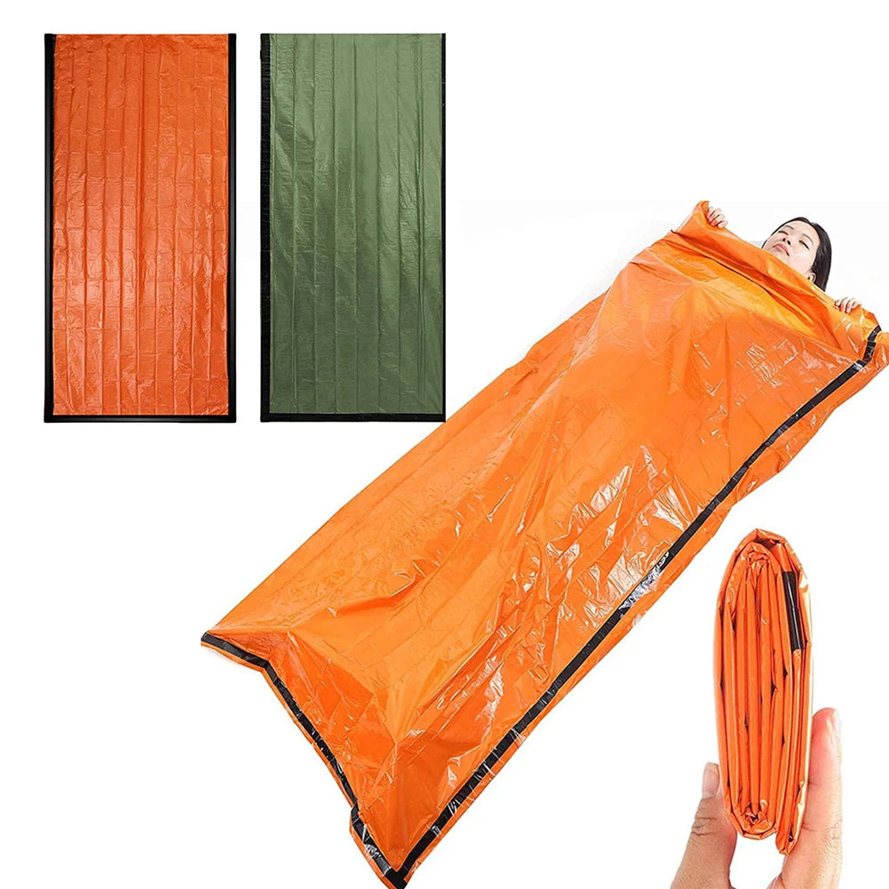 Emergency Sleeping Bag Thermal Bivy Sack Survival Gear for Camping Hiking Outdoor Adventure