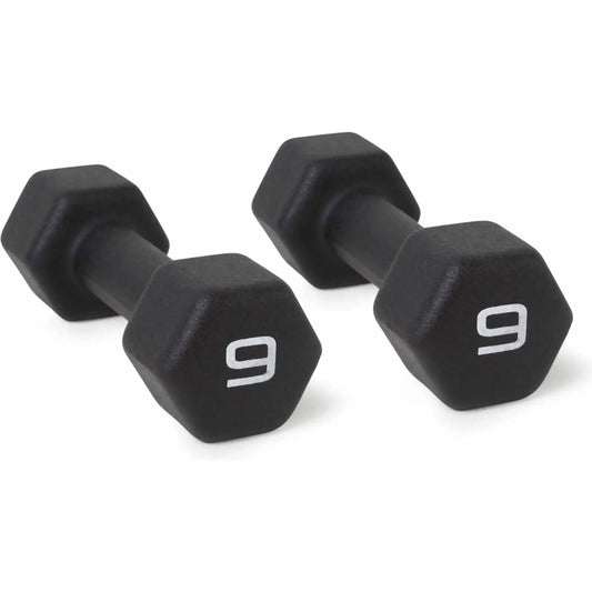 9lb Pair Neoprene Dumbbells, Non-Slip Quiet Hand Weights