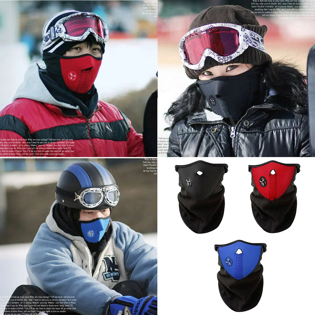 Winter Warm Windproof  Half Face Breathable Mesh Polar Fleece Thermal Ski Face Mask