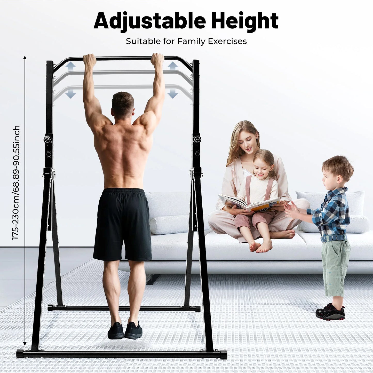 Triangular Pull Up Station Adjustable Height Carbon Steel  Horizontal Bar