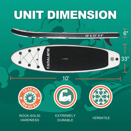 Inflatable Stand Up Paddle Board with SUP Accessories, Anti-Slip EVA Deck 10' Inflatable Paddle Boards for Adults