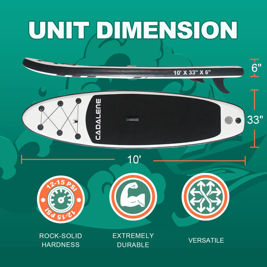 Inflatable Stand Up Paddle Board with SUP Accessories, Anti-Slip EVA Deck 10' Inflatable Paddle Boards for Adults