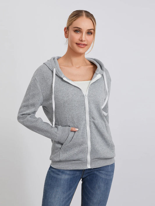 Women s Zip Up Hoodies Long Sleeve  Classic Fit