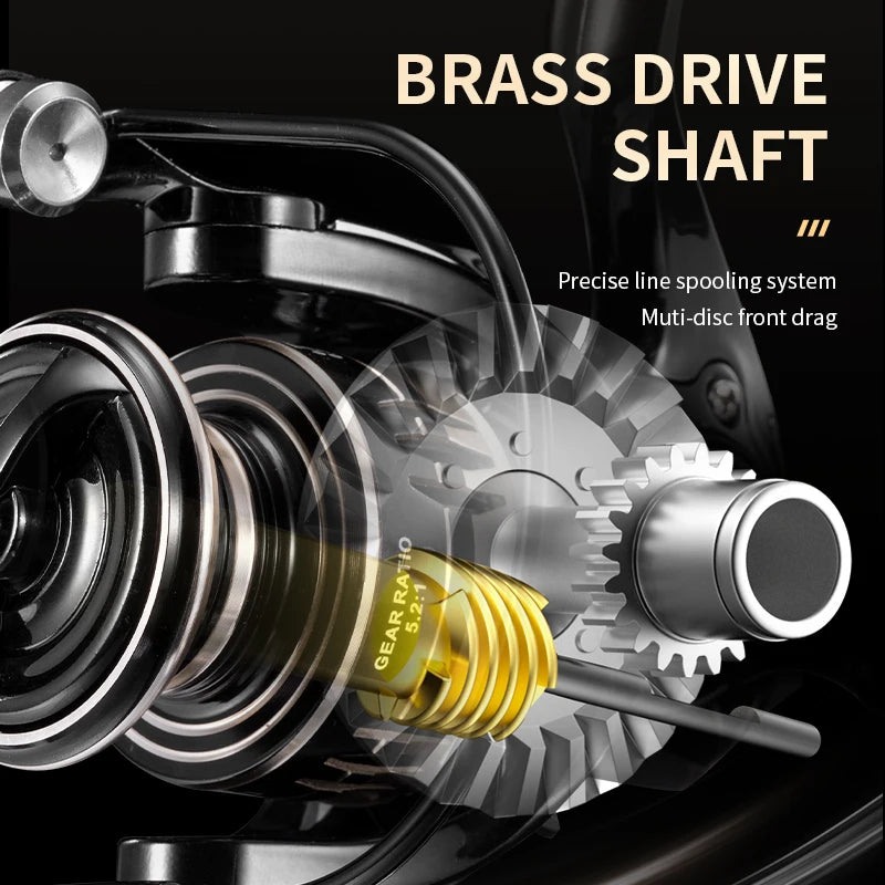 Spinning Reels Ultralight Metal 5.2:1 Gear Ratio 1000-7000  10kg Max Drag