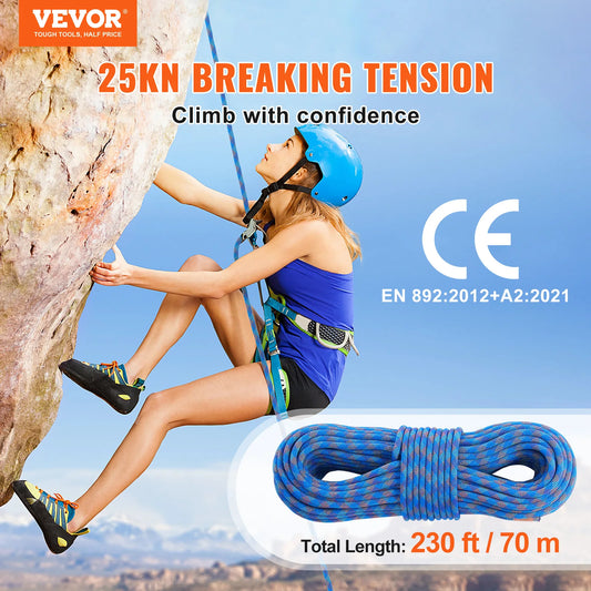 10.2mm Climbing Rope 131-230ft  with Hook