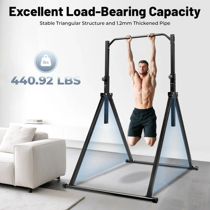 Triangular Pull Up Station Adjustable Height Carbon Steel  Horizontal Bar