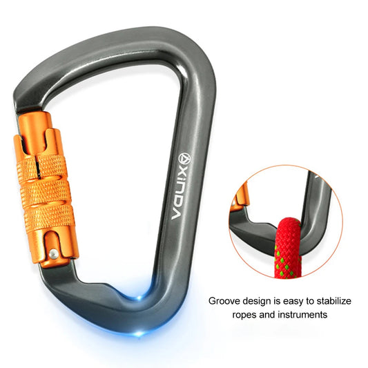 30kN D-Shaped  Heavy Duty Rock Climbing Carabiner