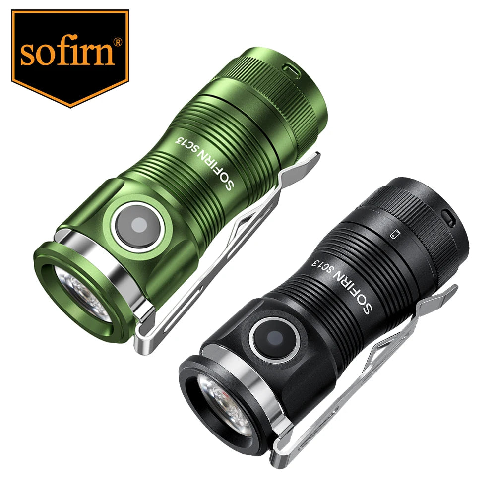 Mini SC13 SST40 LED 1300lm Tactical 18350 Rechargeable Flashlight  with Magnetic end