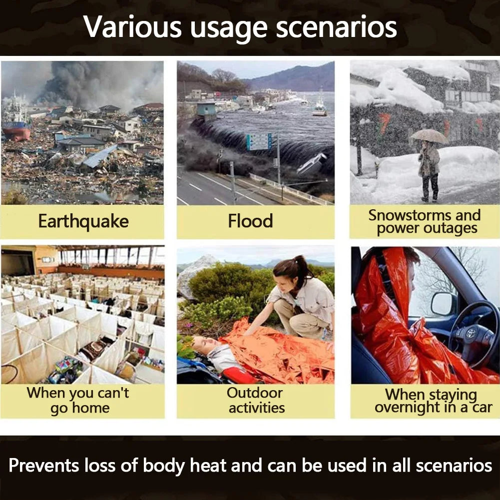 Emergency Sleeping Bag Thermal Bivy Sack Survival Gear for Camping Hiking Outdoor Adventure