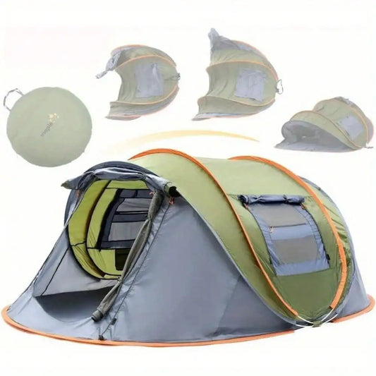 4-Person Easy Pop Up Tent with 2 Doors - UPF50+