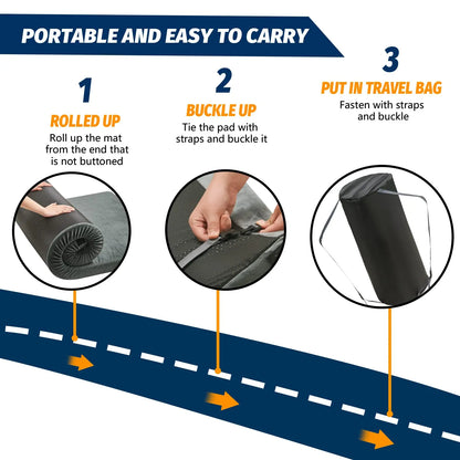 WESTTUNE Memory Foam Mattress Portable Roll Up Cot for Camping, Car Mat with Travel Bag