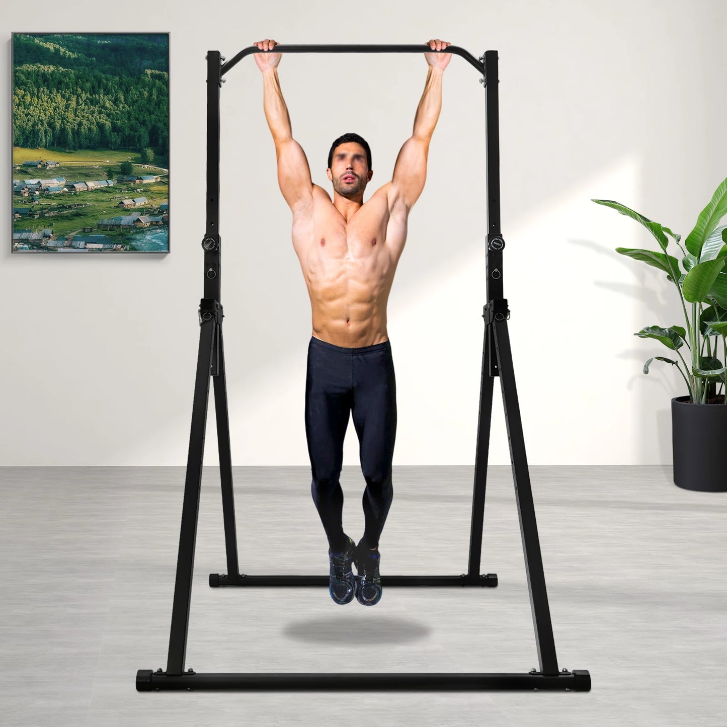Horizontal Adjustable Height,200kg Load-bearing Triangular Single Bar Pull Up Station