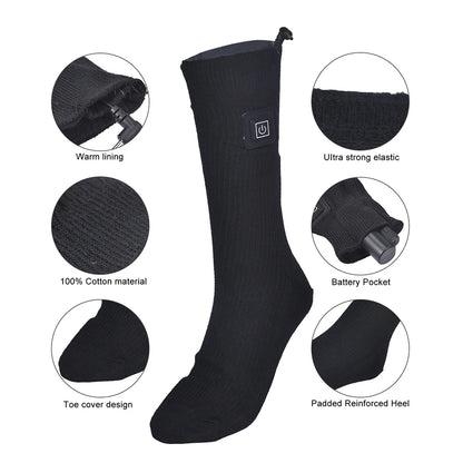 1/2/3Pair Winter Heated Socks  Anti Slip Battery Powered