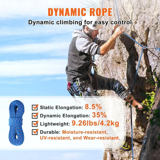 Climbing Rope 10.2mm 60M 25KN  Steel Snap Hooks