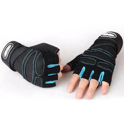 Heavyweight Training Half Finger Non-Slip Gloves with Wrist Support