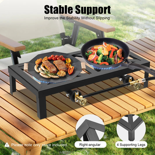 Double Burner, Portable OutdoorPropane Gas Stove