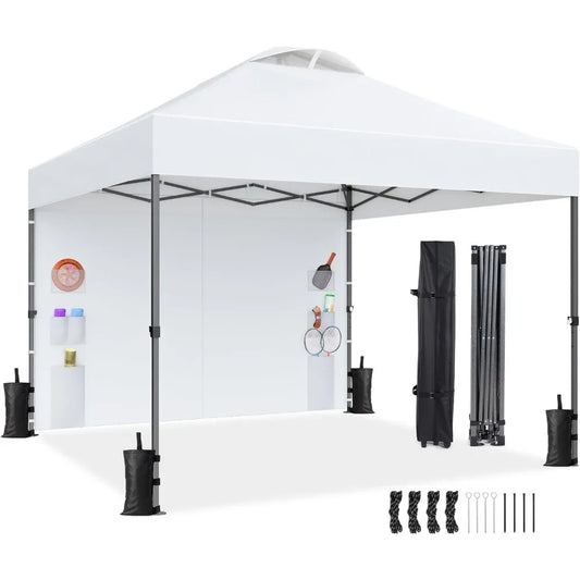 10x10 Pop Up Canopy with Sidewalls, and Wheel Cover Bag,