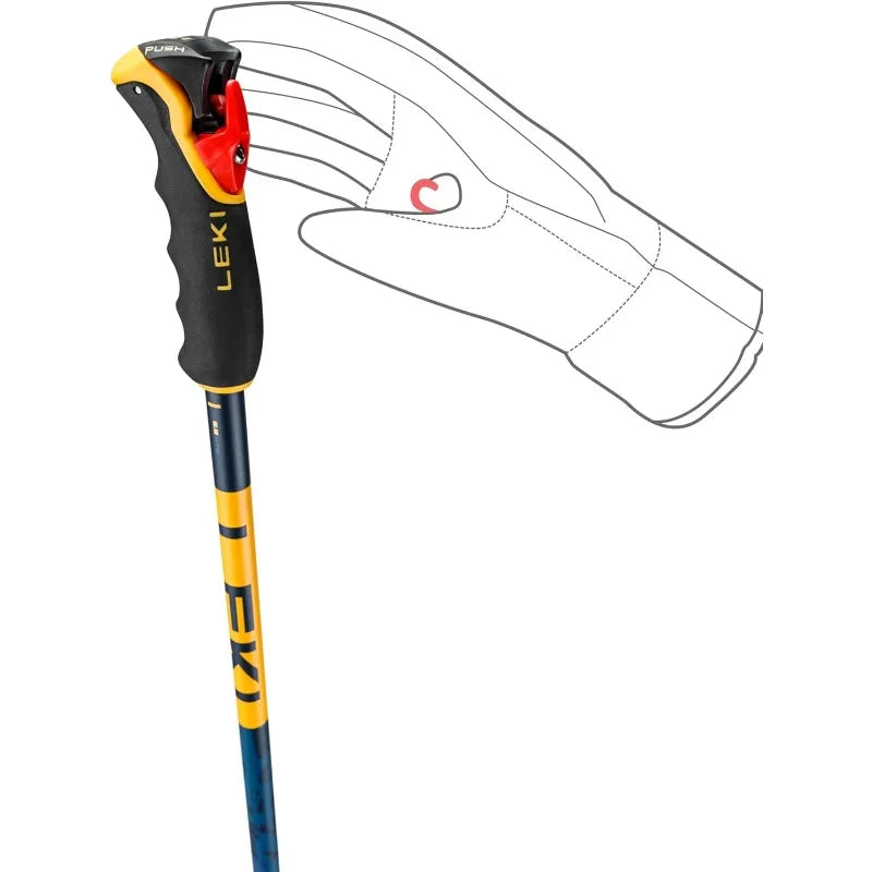 LEKI Spitfire 3D Lightweight Aluminum Ski Poles for Alpine Skiing 105cm